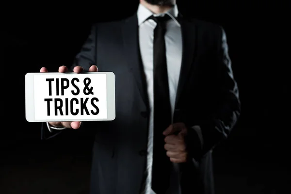 Handwriting Text Tips Tricks Business Idea Steps Lifehacks Handy Advice — Foto Stock