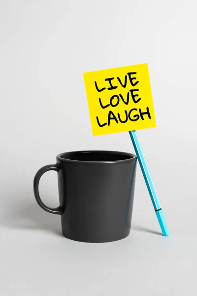 Writing Displaying Text Live Love Laugh Business Approach Inspired Positive — Fotografie, imagine de stoc