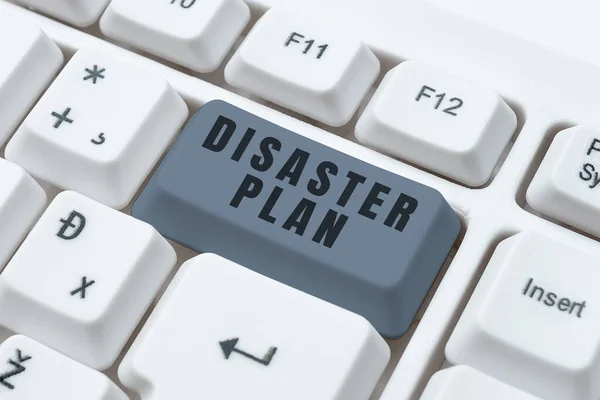 Writing Displaying Text Disaster Plan Concept Meaning Respond Emergency Preparedness — Φωτογραφία Αρχείου