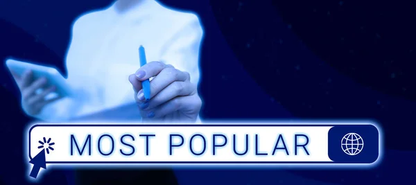 Conceptual Display Most Popular Word Liked Followed Enjoyed Majority Showing —  Fotos de Stock