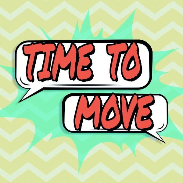 Text Caption Presenting Time Move Concept Meaning Best Period Transfer — стоковое фото