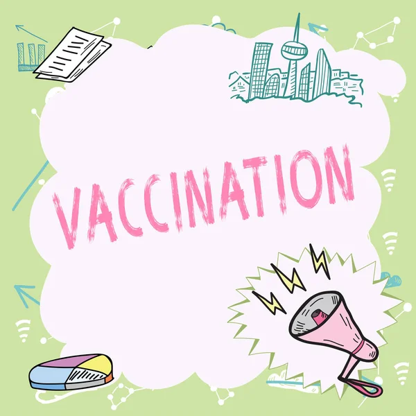 Hand Writing Sign Vaccination Internet Concept Treatment Which Makes Body — стоковое фото