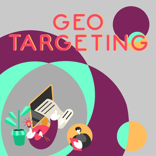Handwriting Text Geo Targeting Concept Meaning Digital Ads Views Address — Foto Stock