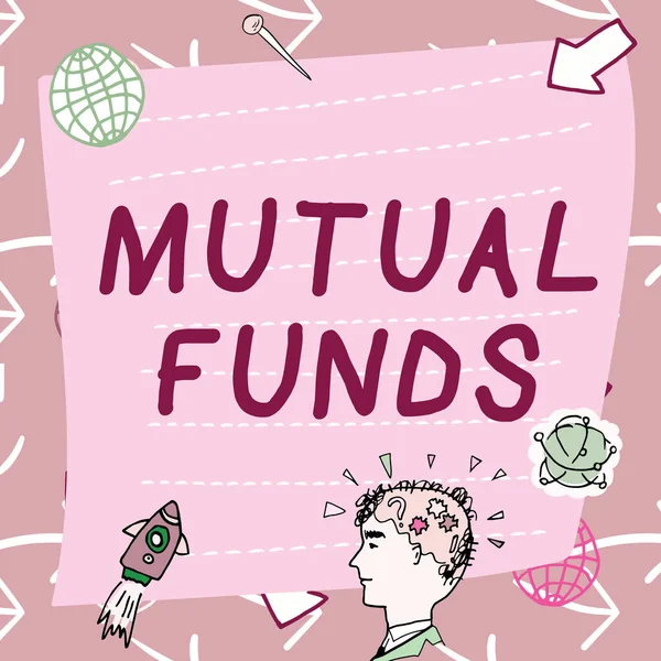Conceptual Display Mutual Funds Concept Meaning Investment Program Funded Shareholders — Stock Photo, Image