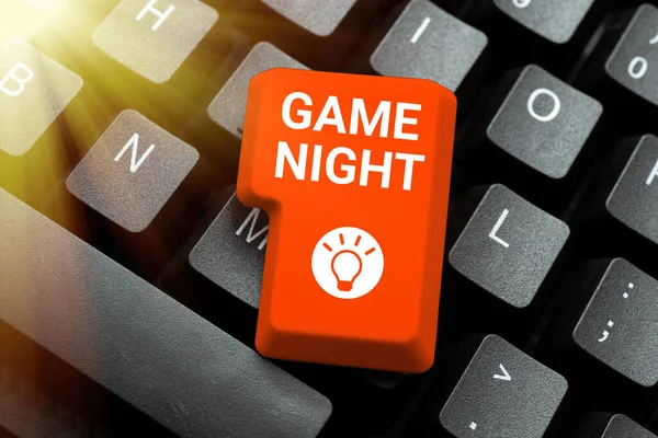 Text Showing Inspiration Game Night Concept Meaning Event Which Folks — Stok fotoğraf
