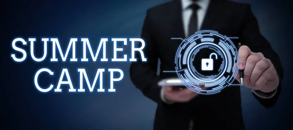 Text Caption Presenting Summer Camp Business Overview Supervised Program Kids — Stok fotoğraf