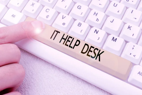 Inspiration showing sign It Help Desk, Conceptual photo Online support assistance helping showing with technology -48784