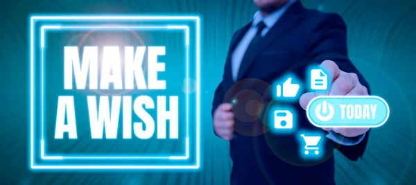 Text Caption Presenting Make Wish Business Approach Have Dreams Desires — Photo