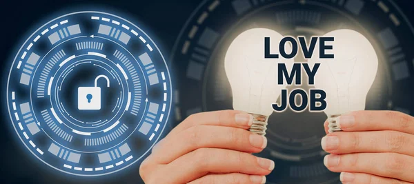Концептуальний Дисплей Love Job Business Outview Щоб Бути Задоволеним Роботою — стокове фото