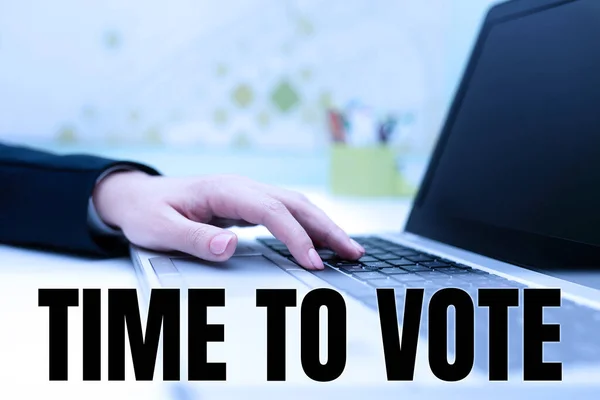 Text Sign Showing Time Vote Business Idea Election Ahead Choose —  Fotos de Stock
