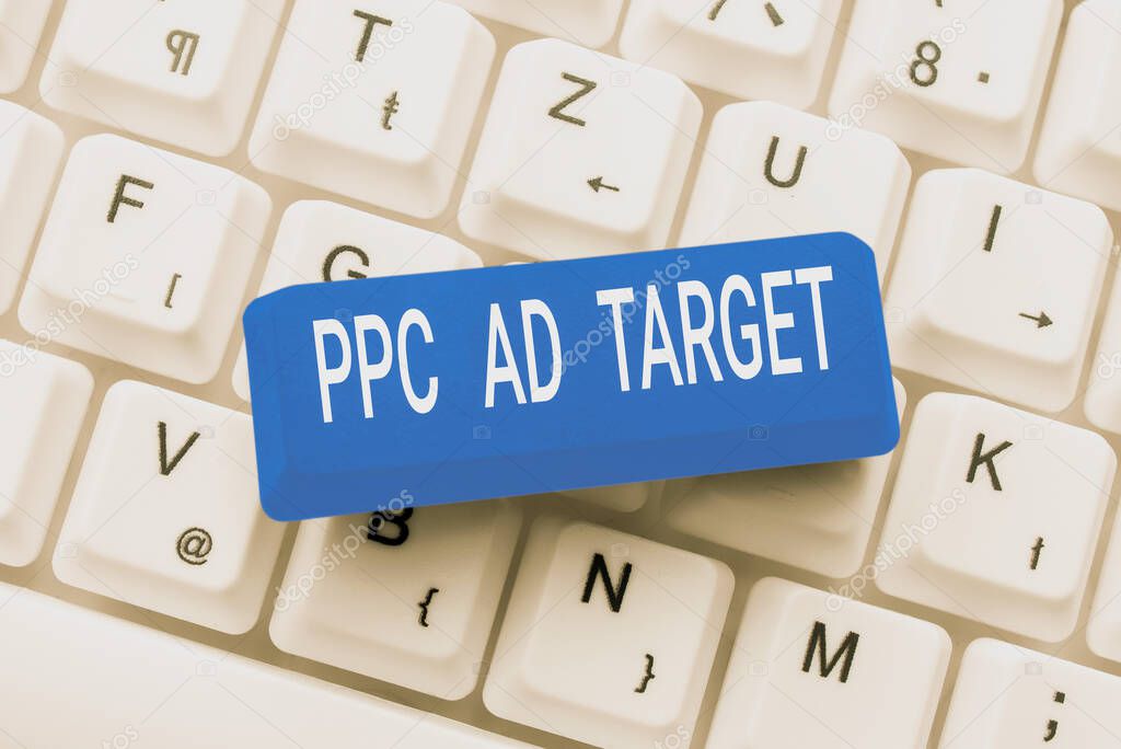 Conceptual display Ppc Ad Target, Business overview Pay per click advertising marketing strategies online campaign -48991