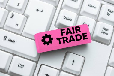 Text showing inspiration Fair Trade, Business overview Small increase by a manufacturer what they paid to a producer -48657