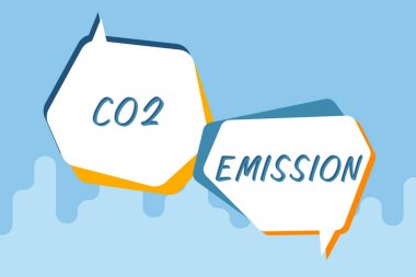 Text showing inspiration Co2 Emission, Concept meaning Releasing of greenhouse gases into the atmosphere over time Blank Message Boxes Displaying Banners For Business Advertisement.