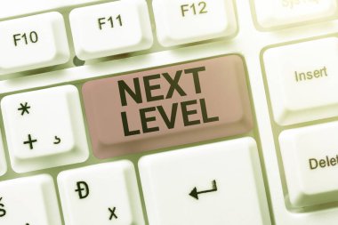 Conceptual caption Next Level, Conceptual photo having more than one floor and referring to after current -48605