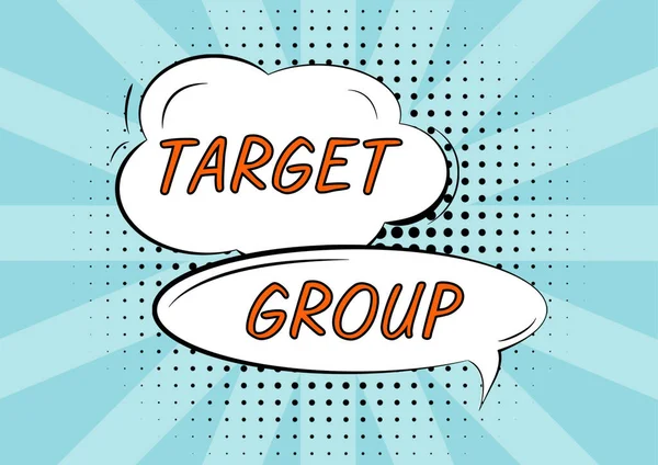 Hand Writing Sign Target Group Business Idea Particular Showing Advertisement — 스톡 사진