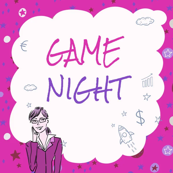 Conceptual Display Game Night Business Overview Event Which Folks Get — Stok fotoğraf