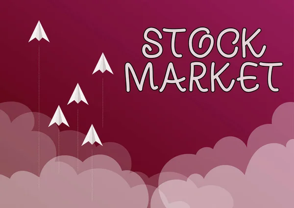 Inspiration Showing Sign Stock Market Concept Meaning Particular Market Stocks — Foto de Stock