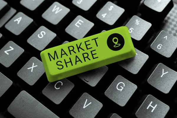 Conceptual Caption Market Share Concept Meaning Portion Market Controlled Particular — Φωτογραφία Αρχείου