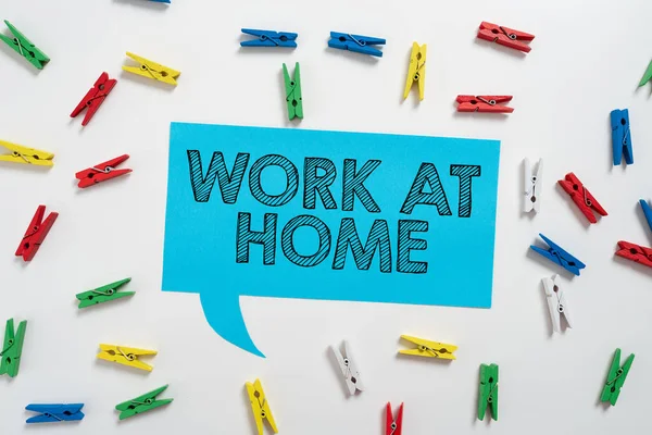 Text Sign Showing Work Home Word Freelance Job Working Your — Fotografia de Stock