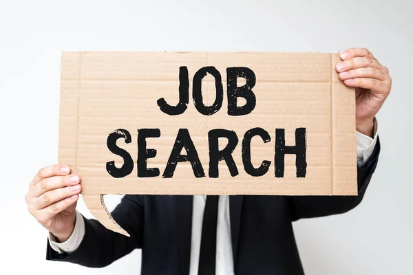 Conceptual Display Job Search Conceptual Photo Act Person Find Work — Fotografia de Stock