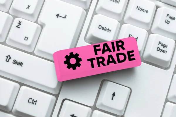 Text Showing Inspiration Fair Trade Business Overview Small Increase Manufacturer — Stok fotoğraf