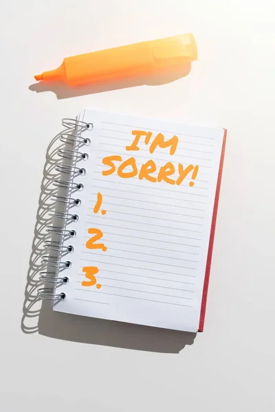Sign Displaying Sorry Concept Meaning Toask Forgiveness Someone You Unintensionaly — 스톡 사진