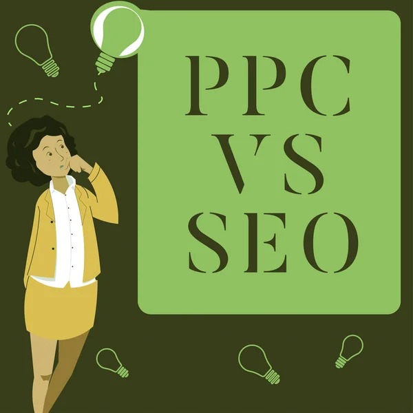 Conceptual Caption Ppc Seo Business Concept Pay Click Search Engine — ストック写真