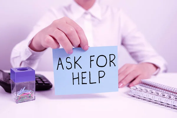 Conceptual Caption Ask Help Business Concept Request Support Assistance Needed — ストック写真