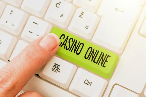 Inspiration Showing Sign Casino Online Business Showcase Computer Poker Game — Foto Stock