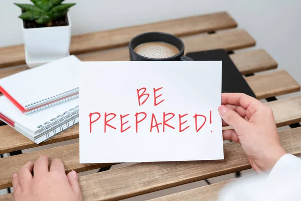 Text Caption Presenting Prepared Business Overview Getting Ready Whatever Happen — Stok fotoğraf