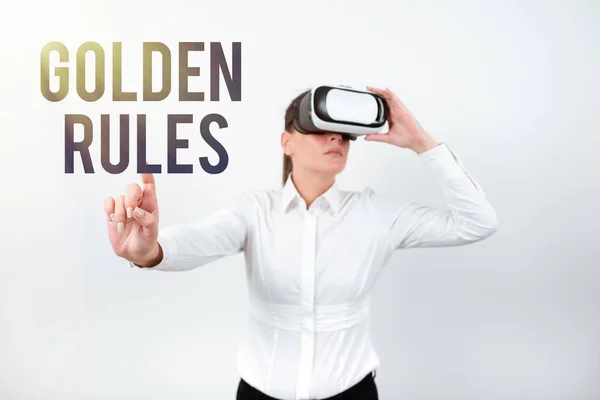 Text Showing Inspiration Golden Rules Word Written Basic Principle Should — Stockfoto