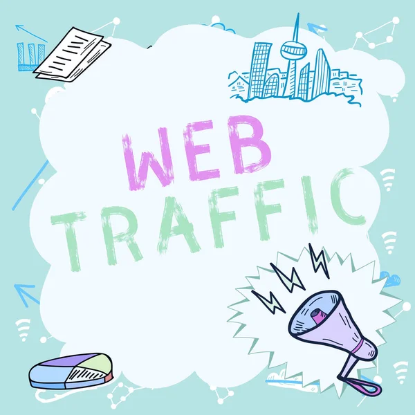 Sign Displaying Web Traffic Business Idea Amount Data Sent Received — Stock Fotó