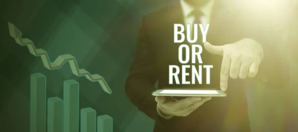 Text Caption Presenting Buy Rent Business Idea Doubt Owning Something — Photo