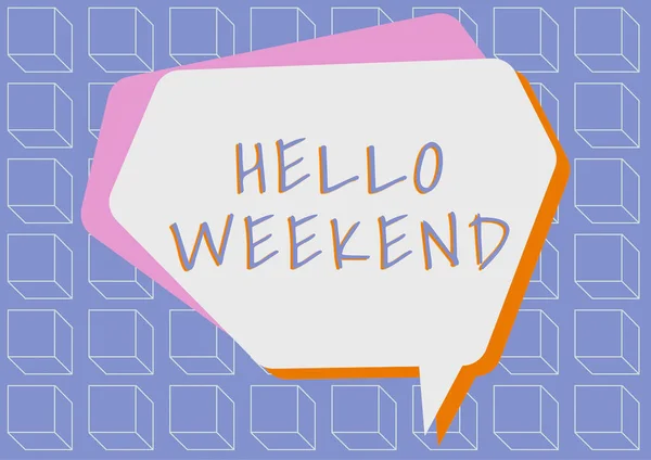 Handwriting Text Hello Weekend Word Written Getaway Adventure Friday Positivity — Stock fotografie