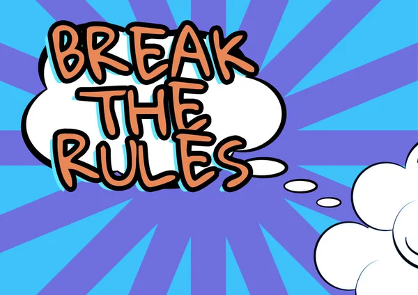 Inspiration Showing Sign Break Rules Internet Concept Make Changes Everything — Foto de Stock