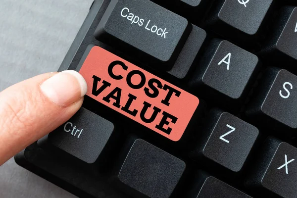 Sign Displaying Cost Value Concept Meaning Amount Usualy Paid Item — Stock Photo, Image