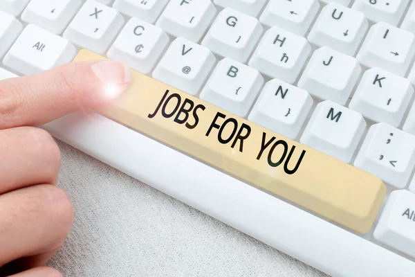 Text Sign Showing Jobs You Word Written List Available Positions — 스톡 사진