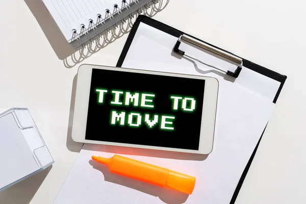 Writing Displaying Text Time Move Business Overview Best Period Transfer — Stockfoto