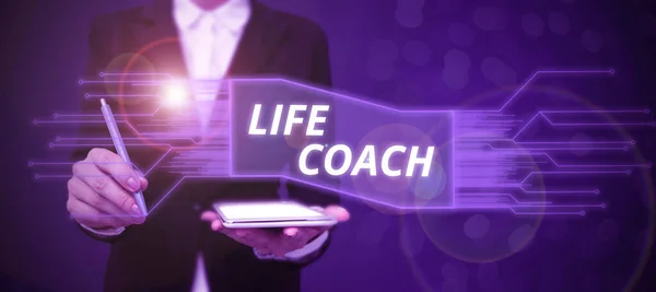 Text Caption Presenting Life Coach Internet Concept Person Who Advices —  Fotos de Stock