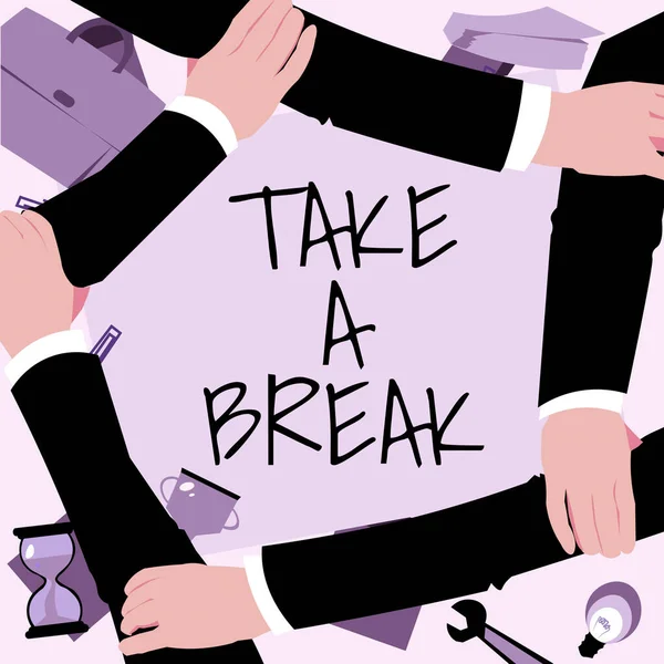 Conceptual Display Take Break Business Concept Resting Stop Doing Something — Stock fotografie