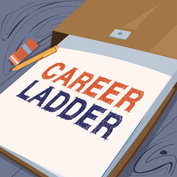 Sign Displaying Career Ladder Internet Concept Job Promotion Professional Progress — Stok fotoğraf