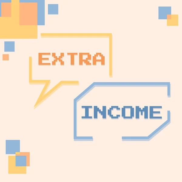 Text Sign Showing Extra Income Internet Concept Additional Fund Received — Stockfoto