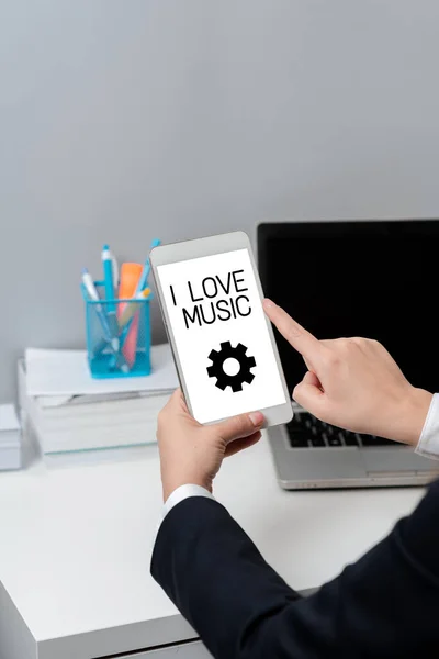 Conceptual Caption Love Music Business Idea Having Affection Good Sounds — Photo