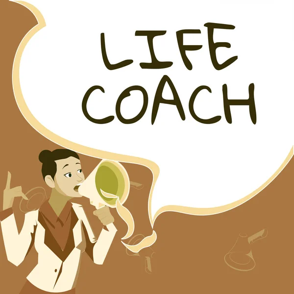 Text Sign Showing Life Coach Business Approach Person Who Advices —  Fotos de Stock