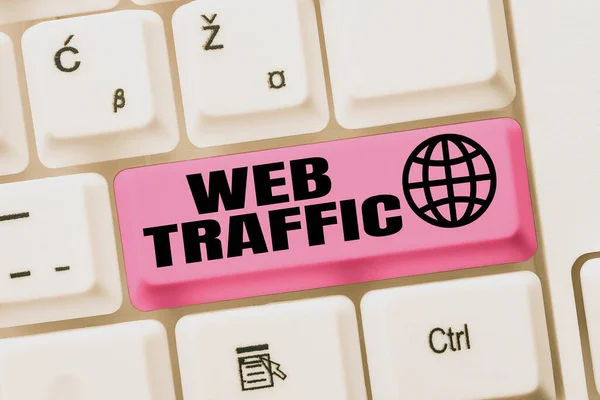 Writing Displaying Text Web Traffic Internet Concept Amount Data Sent — стоковое фото