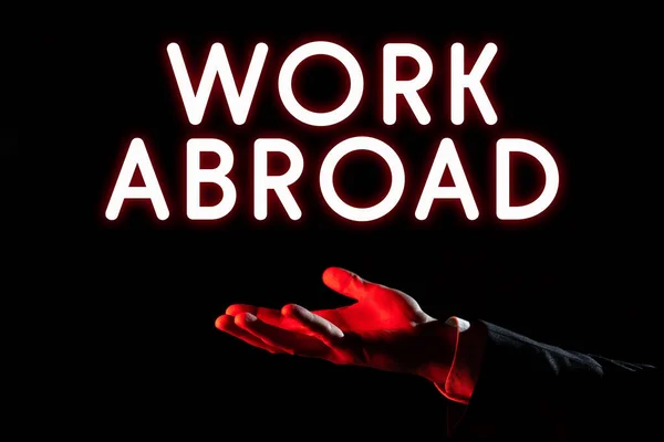 Text Sign Showing Work Abroad Business Overview Immersed Foreign Work — Foto Stock