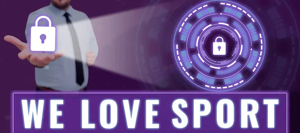 Text Showing Inspiration Love Sport Business Concept Lot Practicing Sports — Φωτογραφία Αρχείου