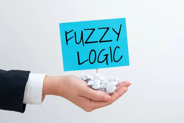Hand Writing Sign Fuzzy Logic Business Overview Checks Extent Dirt — Stok fotoğraf