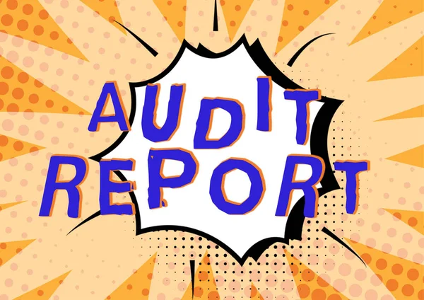 Text Caption Presenting Audit Report Conceptual Photo Appraisal Complete Financial — Stockfoto