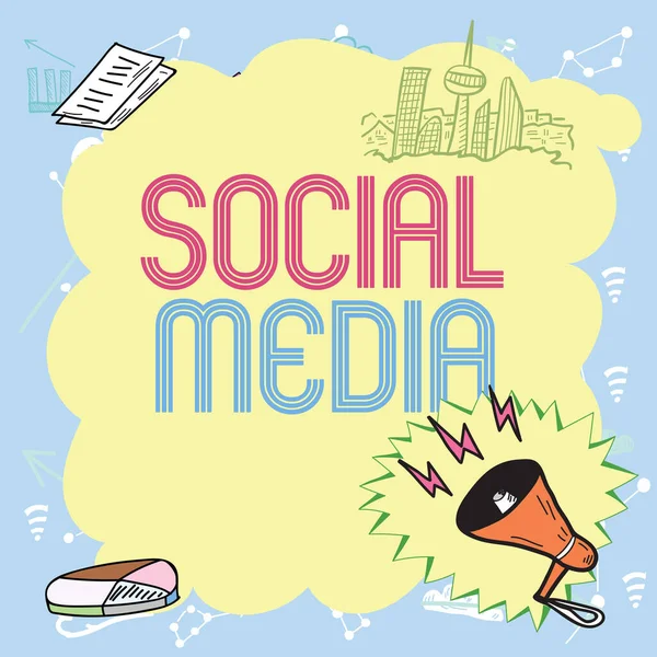 Inspiration Showing Sign Social Media Business Overview Online Communication Channel — Stockfoto